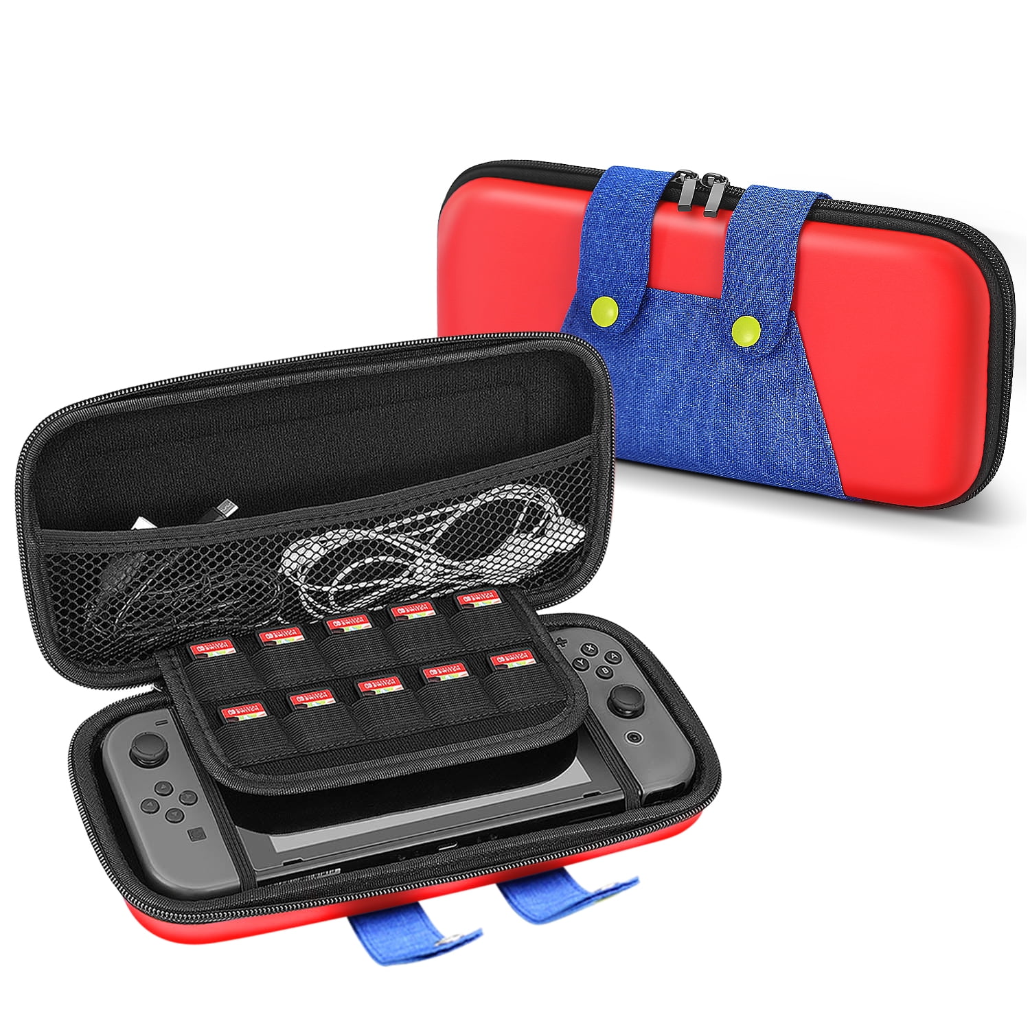 Travel Case For Nintendo Switch Mario Theme Portable Travel Carry Hard Shell Eva Material Pouch Traveler Deluxe Cover With Strap Handle For Switch Console Joy Con Controller Game Card Holders Walmart Com