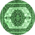 thumbnail image 1 of Ahgly Company Indoor Round Persian Emerald Green Traditional Area Rugs, 7' Round, 1 of 4