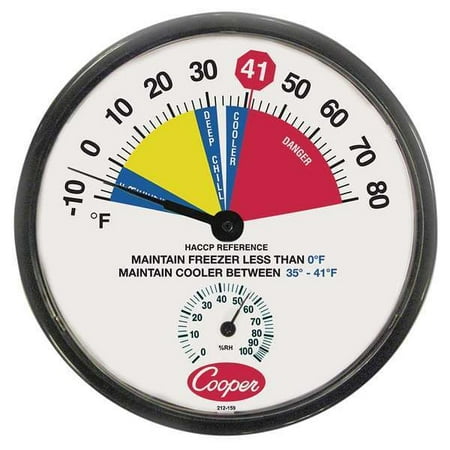 Cooper-Atkins Freezer and Cooler Analog Hygrometer 212-159-8