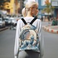 thumbnail image 7 of JIALIOU Mini Backpack Purse for Women Quilted Casual Daypack Small Travel Shoulder Bag, Wolf with Bright Moon, 7 of 7