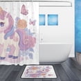 thumbnail image 2 of Bathroom Sets Curtain and Rug Sets 23.6x15.7 in Non-Slip Mat and 72x72 in Shower Curtain for Home Bath Dcor Pastel Colors Unicorn, 2 of 7