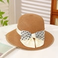 thumbnail image 7 of SikaFu Summer New Black Dot Bow Grass Hat Female Small Fresh Sweet Sun Hat Fashion Temperament, Sun Hat, 7 of 7