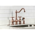 thumbnail image 4 of Kingston Brass KS127BEXBSAC Essex Bridge Kitchen Faucet with Brass Side Sprayer, Antique Copper, 4 of 6