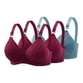 thumbnail image 2 of HomeDM 3 Pack Seamless Bras for Women No Underwire Comfort Push Up Bra Wireless Full Coverage Bralettes, 42B-C, 2 of 4