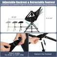 thumbnail image 3 of Topbuy Camping Chair with Removable Footrest Folding Lounge Recliner Chair w/ Adjustable Backrest Pillow Cup Holder Black, 3 of 8