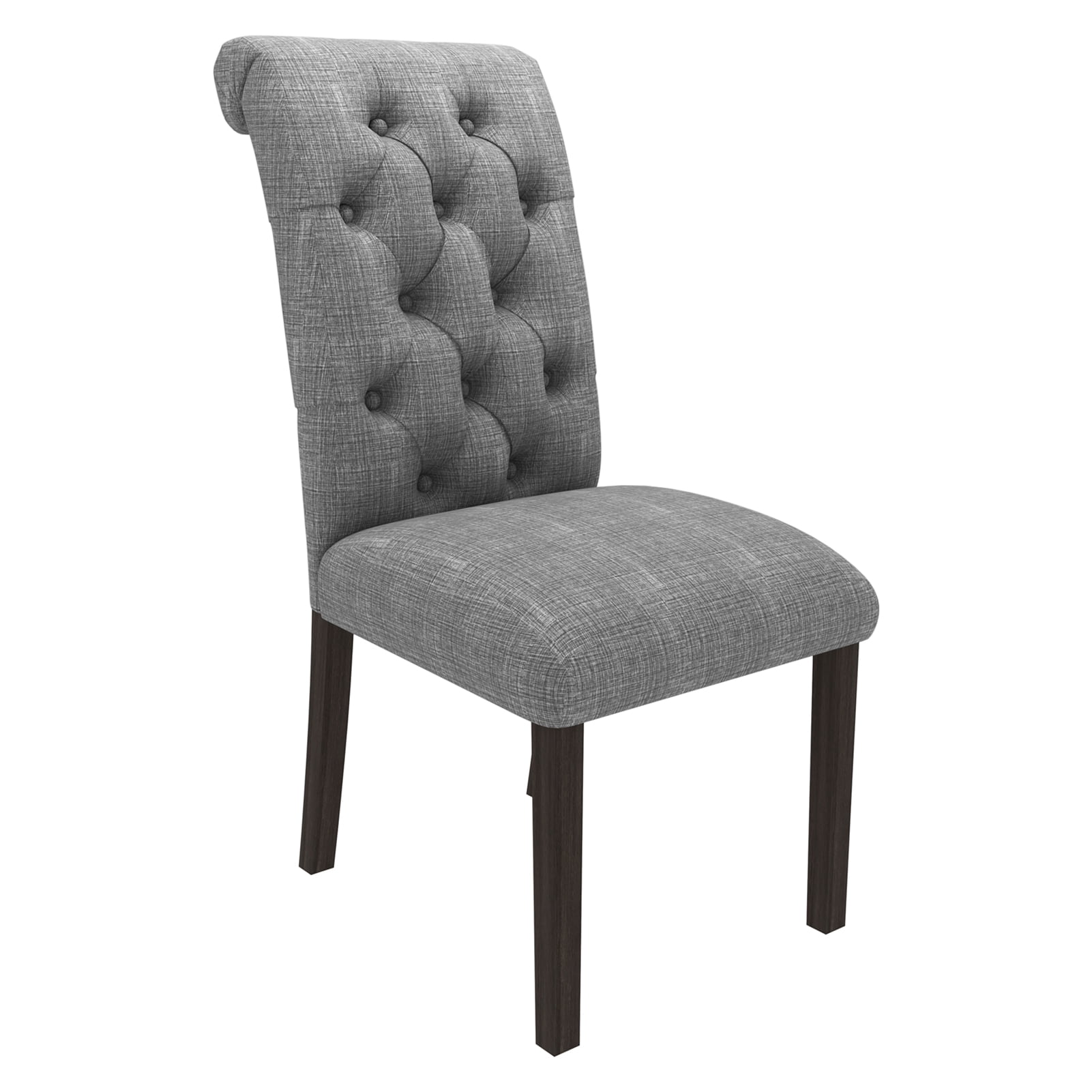 Resenkos Tufted Dining Chairs Set of 2, Accent Parsons Diner Chairs Upholstered Fabric Dining Room Chairs Side Chair Stylish Kitchen Chairs with Solid Wood Legs and Padded Seat - Grey