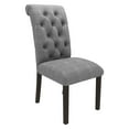thumbnail image 6 of Resenkos Upholstered Tufted Back Dining Chairs Set of 2 with Solid Wood Legs, Gray, 6 of 8