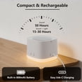 thumbnail image 6 of White Noise Machine for Baby & Family, 20 Non-Looping Soothing Sounds, Memory Function, Adjustable Volume, AC/USB Powered with Sleep Timer (White), 6 of 7