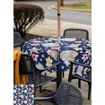 thumbnail image 5 of Outdoor Tablecloth with Umbrella Hole for Patio/Picnic/Party/Camping, Coastal Waterproof Table Cloth Square Cover Washable, Summer Nautical Ocean Floral Shell Starfish Blue (60"x 60"), 5 of 8