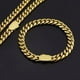 thumbnail image 4 of Cadena de molienda redonda encriptada de acero inoxidable con hebilla de resorte unilateral de hip hop, cadena cubana, collar de joyería de acero de titanio, pulsera, 4 of 5