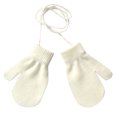 thumbnail image 2 of Baby Toddler Winter Gloves with Security Leash, Ages 1-4 Years Knit Warm Mittens, Preschool Daycare Neck String Gloves, Soft Cotton Blend Cold Weather Kids Gloves White, 2 of 3