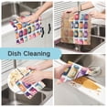 thumbnail image 2 of Yayeee 6 Pack Kitchen Dish Cloths Set for Washing Soft Drying Absorbent Microfiber Towels, Blue Jam Jars, 2 of 9
