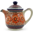 thumbnail image 3 of Polish Pottery 5 cups Tea or Coffee Pot (Fire Poppies Theme) Signature UNIKAT Hand Painted in Boleslawiec, Poland + Certificate of Authenticity, 3 of 6