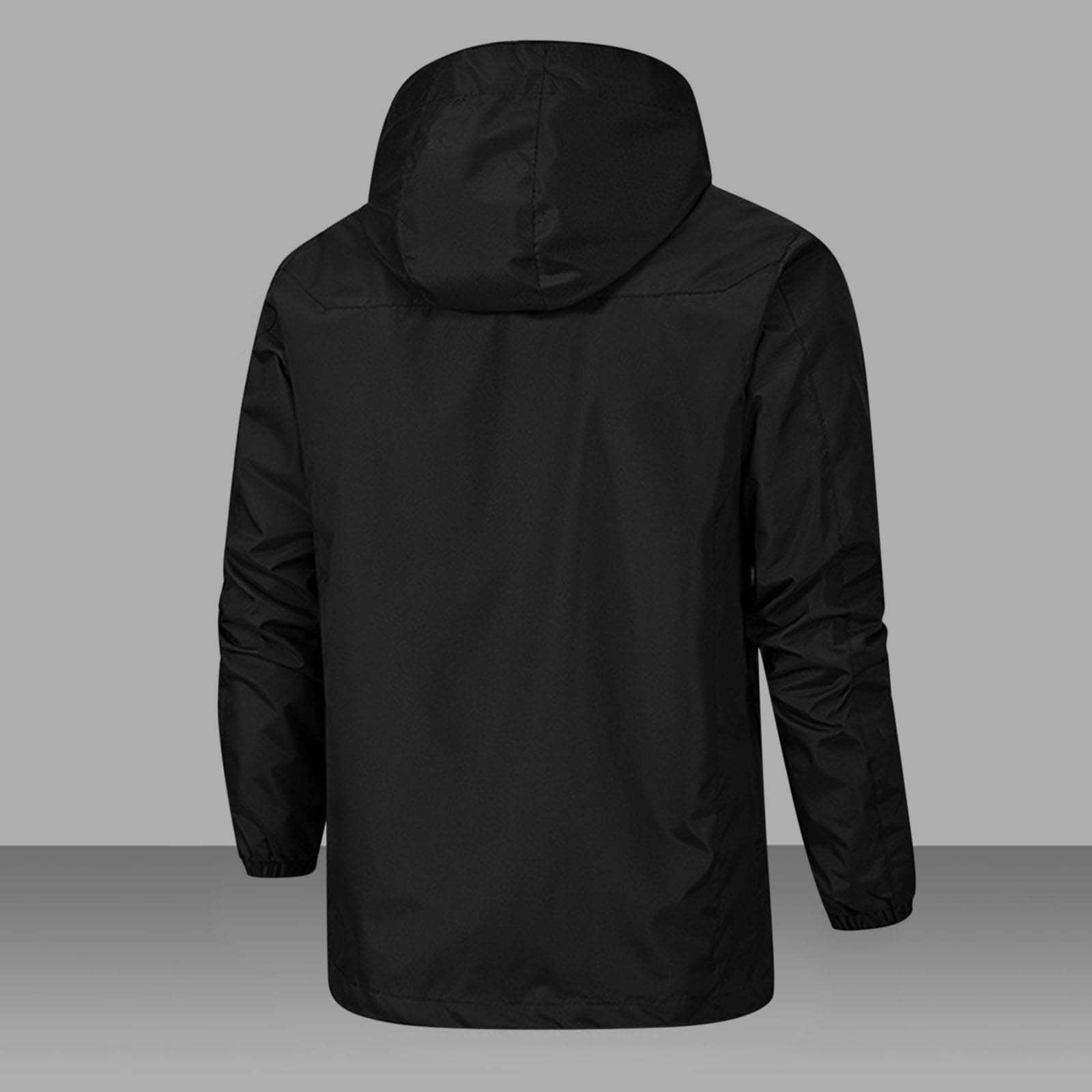 Womens Lightweight Packable Rain Jackets Zip Up Waterproof Windbreaker Hooded Raincoat Hiking Trench Coat Pockets
