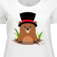 thumbnail image 4 of Inktastic Groundhog Day with Groundhog in Top Hat Women's Plus Size T-Shirt, 4 of 5