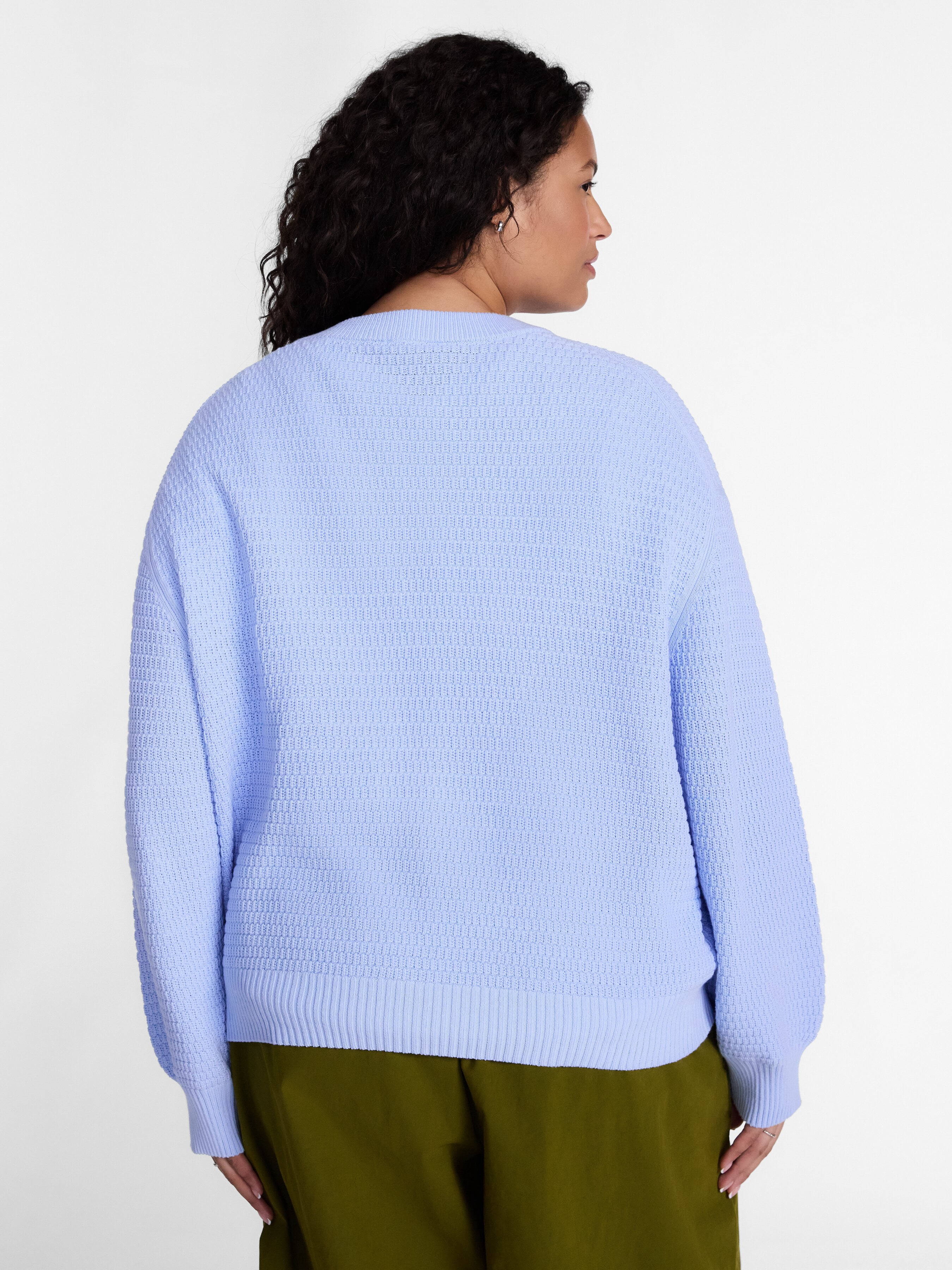 Terra & Sky Women's Plus Long Sleeve Knitted Pullover Sweater, Sizes 0X-5X