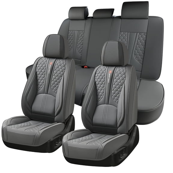 Fit for Honda Hr-v 2024, Gray Car Seat Covers, Faux Leather Full Set of 5 Seats Waterproof Suitable for All Seasons, Airbag-Compatible
