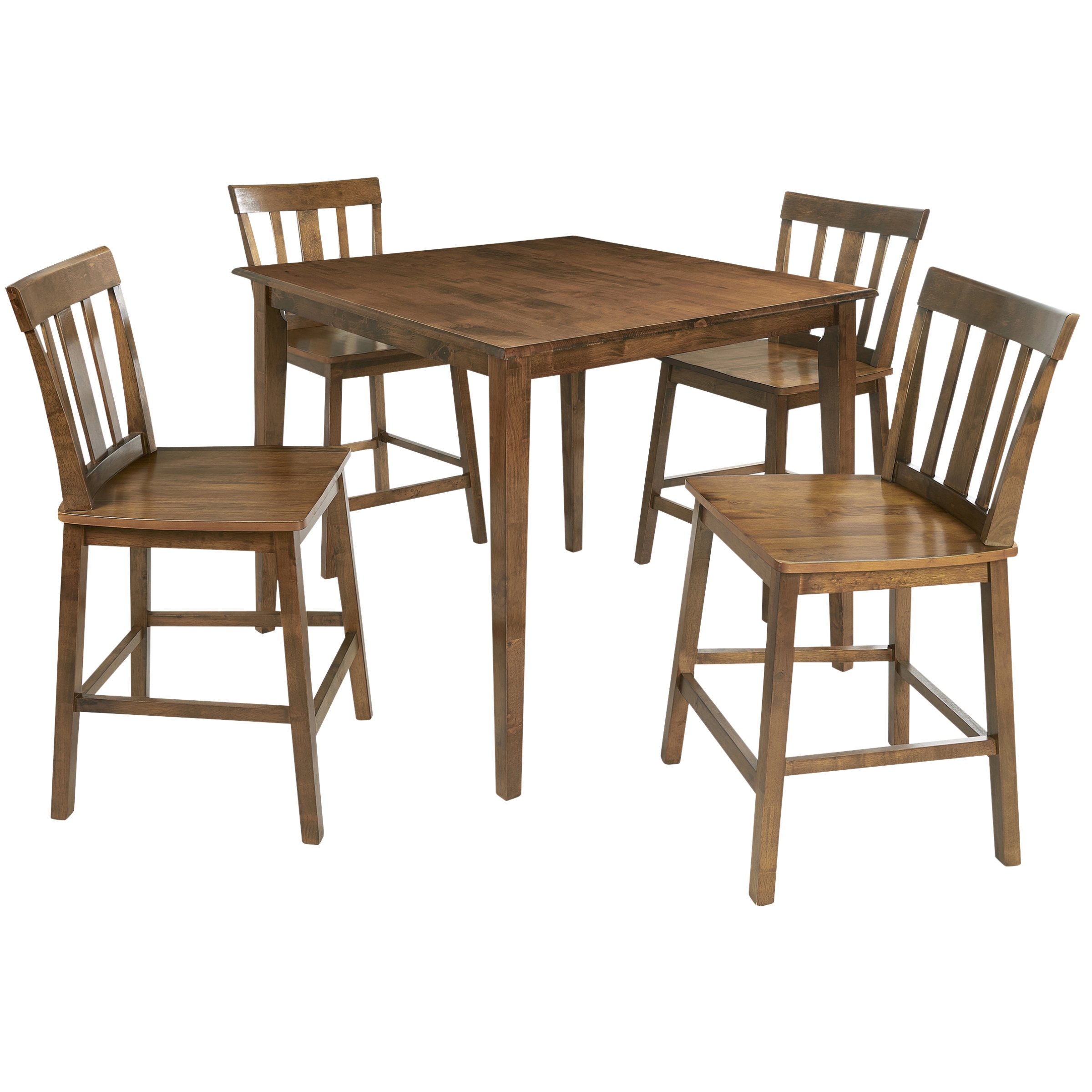 Mainstays 5 Piece Mission Counter Height Dining Set, Solid Wood, Cherry Color for Home - image 6 of 8