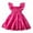 Hot Pink, variant on Toddler Girls' Flutter Sleeve Smocked Dress, Tiered Ruffle Eyelet Trim Dress, Summer Casual Party Dance Dress for Kids,12-18 Months