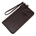 thumbnail image 1 of Wristlet Phone Purse Solid Color Portable Genuine Leather Card Wallet Zip Wallet, 1 of 10