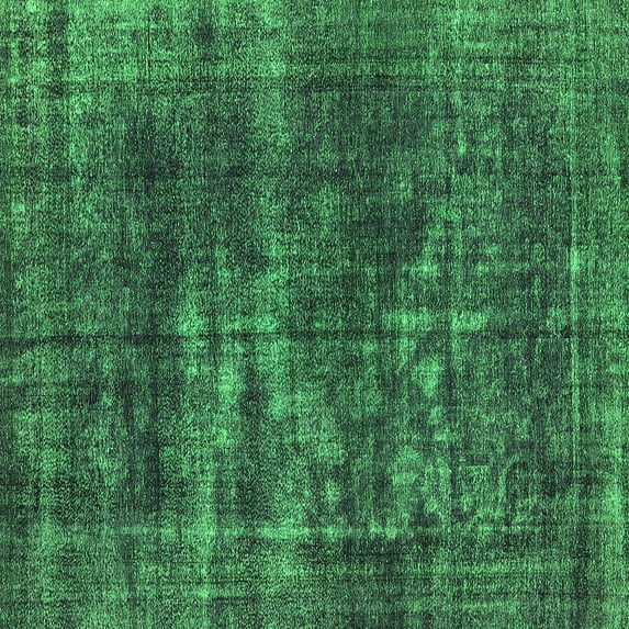 Ahgly Company Indoor Square Oriental Green Industrial Area Rugs, 4' Square