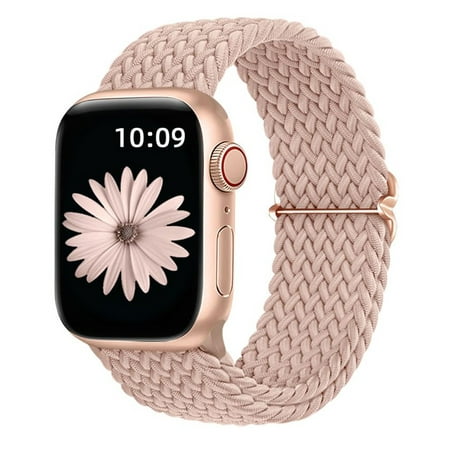 Apple Watch Band for Women Men 38mm 40mm 41mm 42mm 44mm 45mm,Elastic Nylon Braided iWatch band for Series 9 8 7 6 SE 5 4 3 Ultra 2 1,Stretchy Sport Loop Strap with Adjustable Buckle