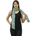thumbnail image 3 of Phagun Polka Dot Print Cotton Voile Stole Shawl Women Neck Wrap Long Scarf-Aqua Blue, 3 of 5