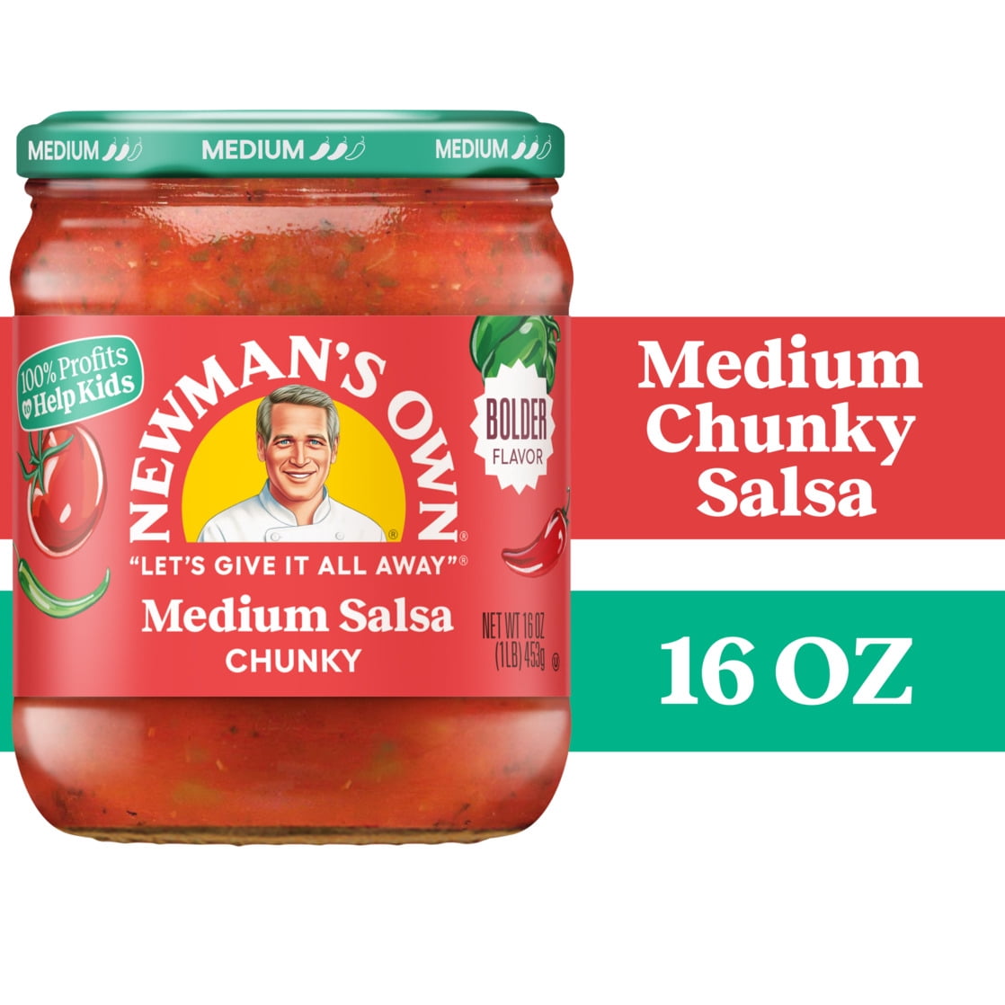 (8 pack) Newman's Own Medium Salsa 16 oz