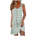 thumbnail image 2 of Ovzne Robes pour Femmes Robe Femmes Printemps et Été Vacances Bouton Col en V Robe à Bretelles Robe de Printemps Liquidation, 2 of 5