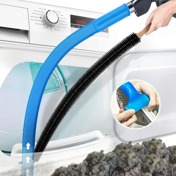 2 count Dryer Vent Cleaner Kit Compatible with Vacuum Cleaner, Dryer Lint Brush and Vacuum Hose Attachment with Universal Connector, Lint Remover