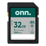 onn. 32GB Class 10 U1 SDHC Flash Memory Card