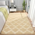 thumbnail image 2 of Junovo 4'x6'Modern Geometric Area Rug for Bedroom and Living Room, Fluffy Indoor Carpet for Family Room Decor,Beige, 2 of 7