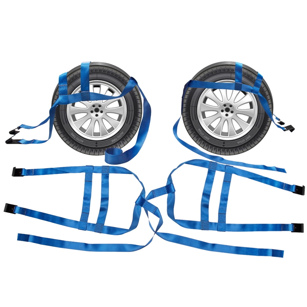 2pcs Car Tire Basket Straps，Tire Tow Straps for Wheel Net Set