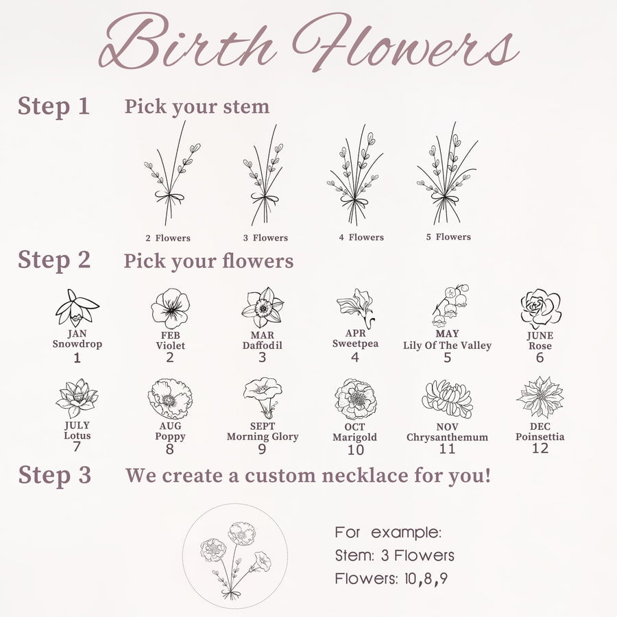 Anavia Personalized Birth Flower Keychain Birthday Gift for Girls Her Daughter Mom Friend Sister Wedding Anniversary Christmas