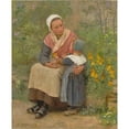 thumbnail image 2 of Théophile Louis Deyrolle 12x14 Gold Ornate Wood Frame and Double Matted Museum Art Print Titled - April in Brittany, 2 of 4