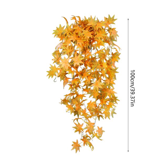 Chmadoxn Home Decor, Room Decor, Thanksgiving Maple Leaf Tree Hanging Simulation Decoration Green Plant Wall Hanging Simulation 5 Pronged Maple Leaf Wall Hanging Rattan Plastics maple leaf cane
