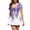 Purple, variant on Women's Floral Print Short Sleeve Mini Skater Dress Casual Fit and Flare Graduation Party Dress