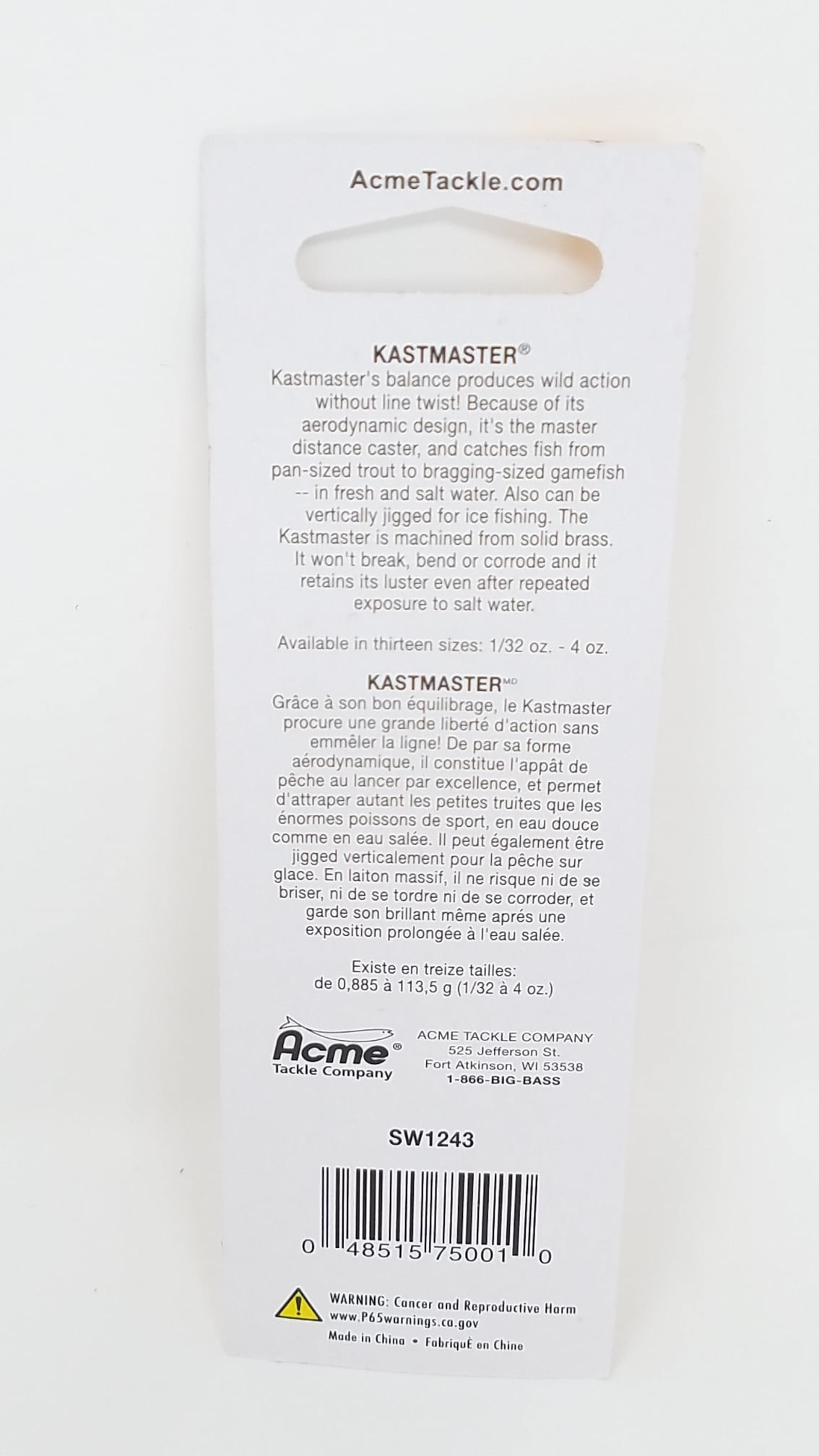 Acme Tackle Kastmaster Kit Fishing Lure Spoon 1/24 oz. 3pk Assorted Colors