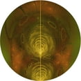 thumbnail image 1 of Ahgly Company Indoor Round Patterned Dark Yellow Green Area Rugs, 5' Round, 1 of 6