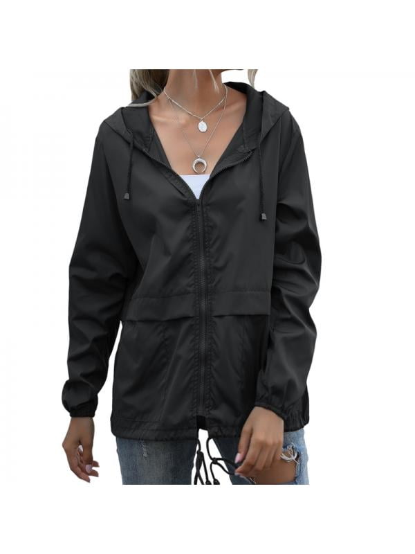 Ivay Womens Waterproof Rain Jacket Lightweight Active Outdoor Hooded Raincoat