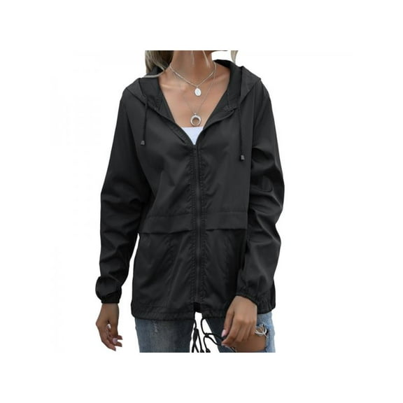 HOTWINTER Waterproof Women Raincoat Wind Jacket Hooded Rain Outdoor Coat