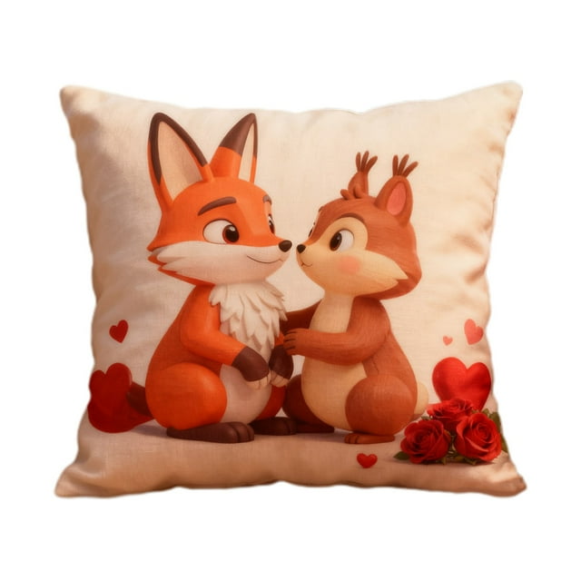 Valentine Pillow Cover Design 18 Short Plush Material Printed Patterns Soft Comfortable For Sofa Bed Decoration Multi Scenario Home Decor Seasonal Decor 45X45Cm Without Insert