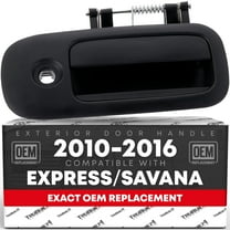 Exterior Rear Passenger Sliding Door Handle - Compatible with 2010-2014 Chevrolet Express 1500, 10-18 Express 2500, 10-18 Express 2500 - Textured Black, W/ Keyhole - OEM 23356069, 25989401, 84084710