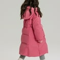 thumbnail image 4 of Mercatoo Girl's Winter Long Parka Puffer Coat Boys Thicken Ski Jacket With Hood Kids Down Jackets Knee Thick Warm Trench Overcoat, 4 of 9