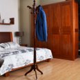 thumbnail image 4 of Wisfor Wooden Coat Rack Stand, Solid Beech Wood Hall Tree with 13 Hooks Height Adjustable Free Standing Entryway Garment Clothes Hanger Rack for Home Office, Stable Tri-Legged Base, 4 of 14