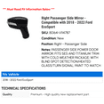 thumbnail image 2 of Right Passenger Side Mirror - Compatible with 2018 - 2022 Ford EcoSport 2019 2020 2021, 2 of 2