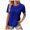 Blue, variant on Womens Casual Tee Tops Women's Lace Top Crochet Crew Neck Short Sleeve Summer Loose Tee T Shirt Stylish Tee Shirts