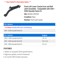 thumbnail image 2 of Front Left Lower Control Arm and Ball Joint Assembly - Compatible with 2001 - 2006 Hyundai Santa Fe 2002 2003 2004 2005, 2 of 2