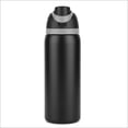 thumbnail image 2 of 32 oz Insulated  Stainless  Water Bottle with lid straw,  Double-wall vacuum insulation Leakproof, Protective  Base,   for travel, camping, gym,  (Black), 2 of 7