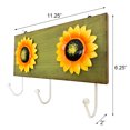 thumbnail image 4 of Rustic Wooden Sunflower Wall Hook Keys Aprons Towel Hanger Kitchen Wall Decor, 4 of 6